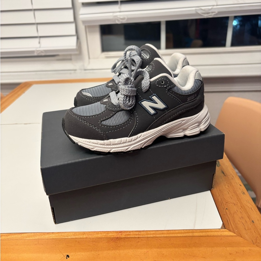 New Balance Kids' Gray and White Sneakers